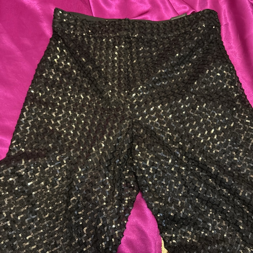 H&M NWT Black Sequin Pants /shorts. Size 8. 
Shorts with sequin sheer pants